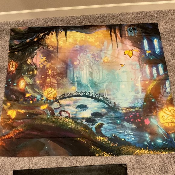 Bling Painting Mystical/Fantasy Bridge Wall Tapestry - NEW - Picture 3 of 5